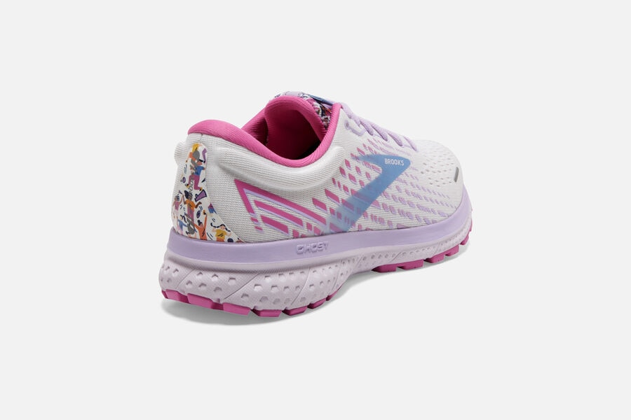 Brooks Running Shoes - Ghost 13 Road Womens - White/Pink/Blue - ICT-981067